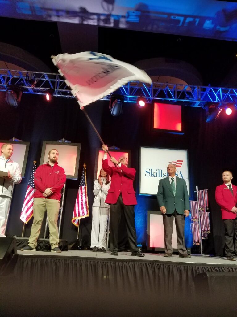 Image for WorldSkills Flag Circling Globe Stops in Atlanta