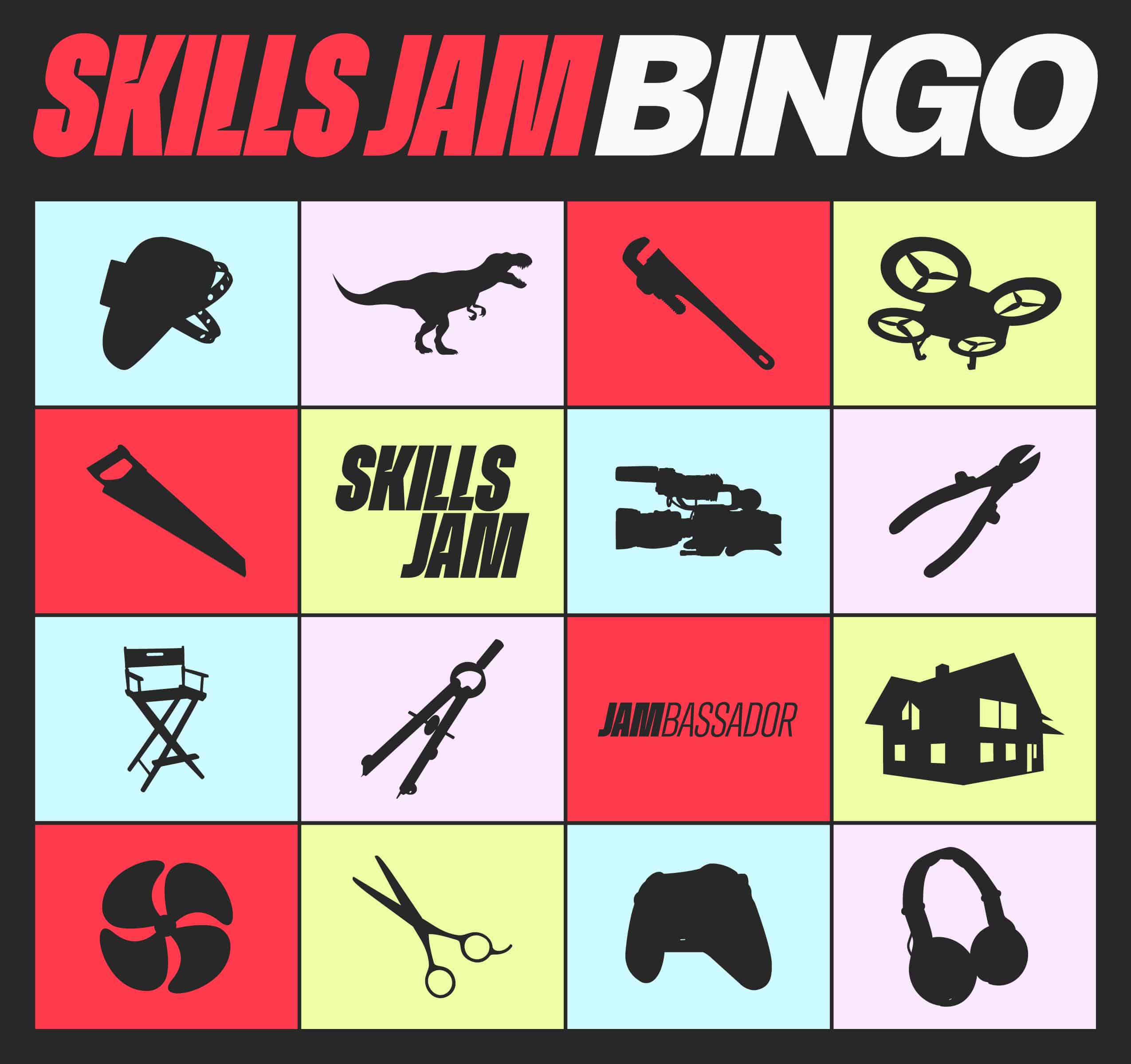Skills Jam bingo card