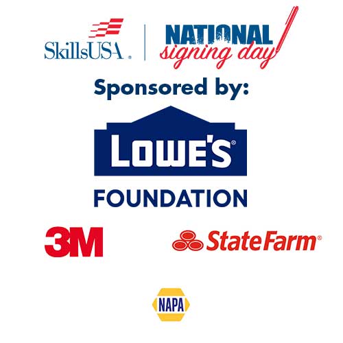 Graphic of the Signing Day sponsors: Lowe's, 3M, State Farm and NAPA