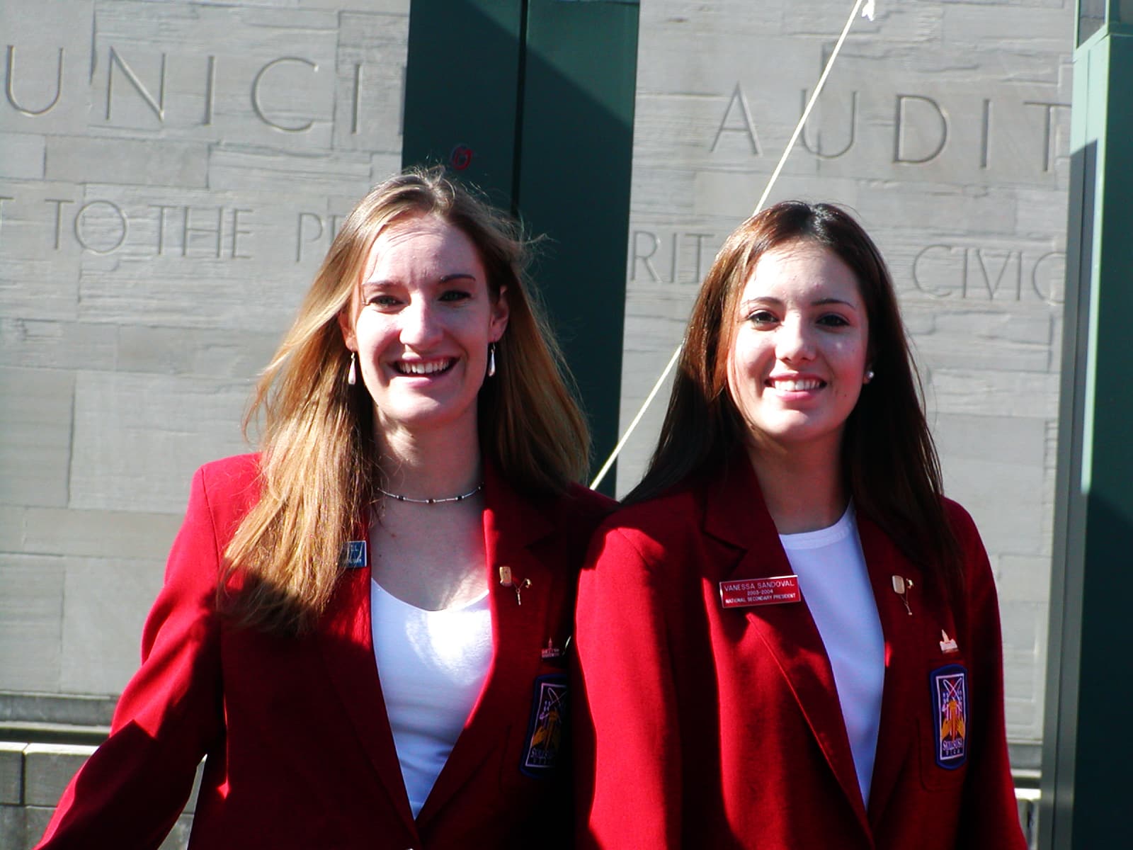 SkillsUSA National Officers Amelia Mitchell and Vanessa Sandoval.}