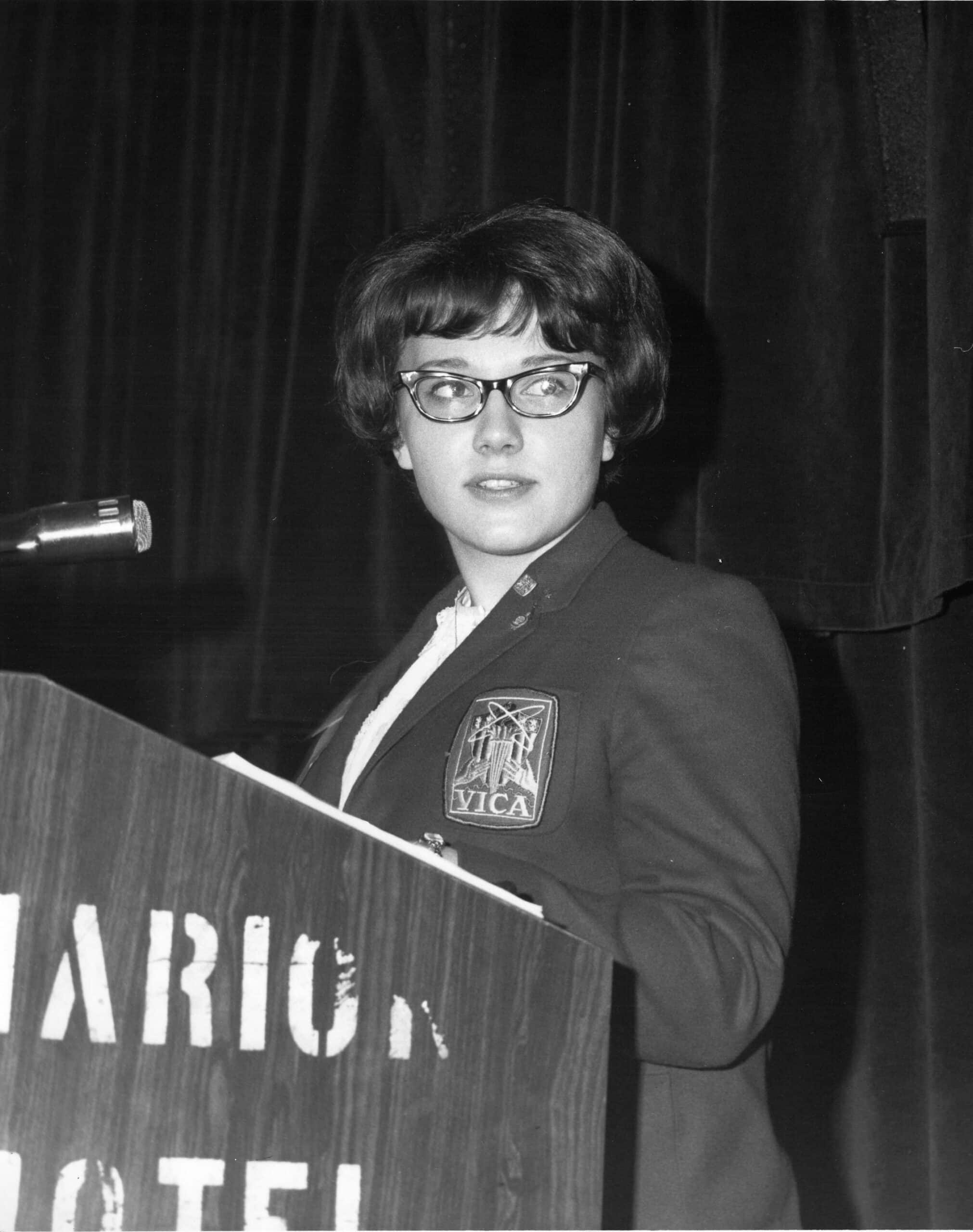 VICA national officer speaking.}