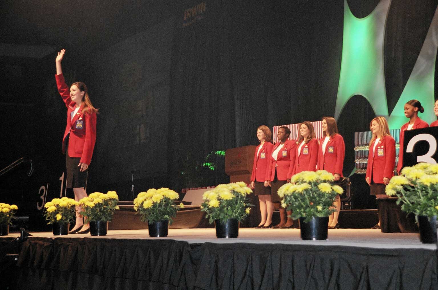 2004 SkillsUSA National officers on stage.}
