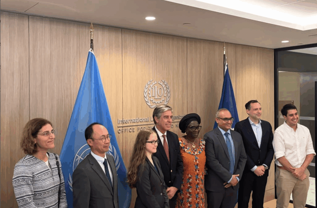 Audrey Norris posing with the group from the UN