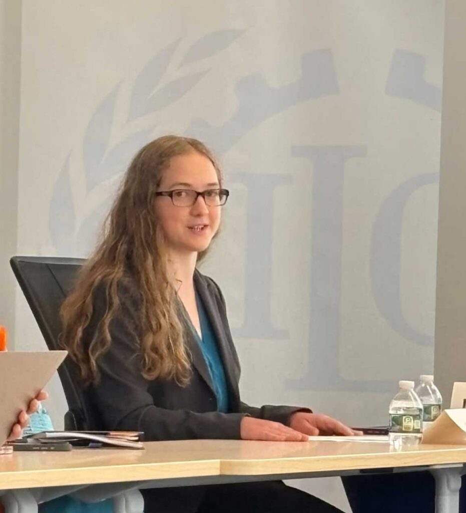 Audrey Norris speaks at UN.